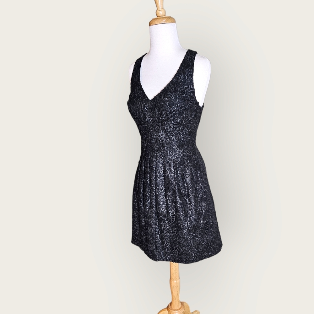 Anthro Leifsdottir Lingonberry Black Floral Lace Dress Size 2 - Picture 6 of 14